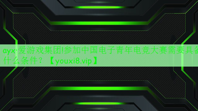 ayx·爱游戏集团!参加中国电子青年电竞大赛需要具备什么条件？